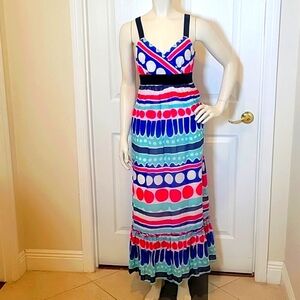 Vineyard Vines blue, white, and pink maxi dress size 2